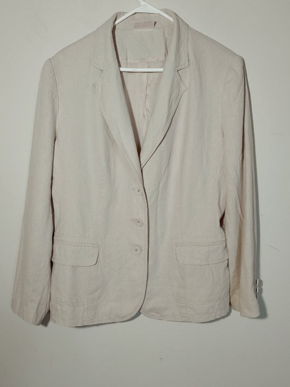 VTG Scarlet Linen Blazer Size 22/XL Cream